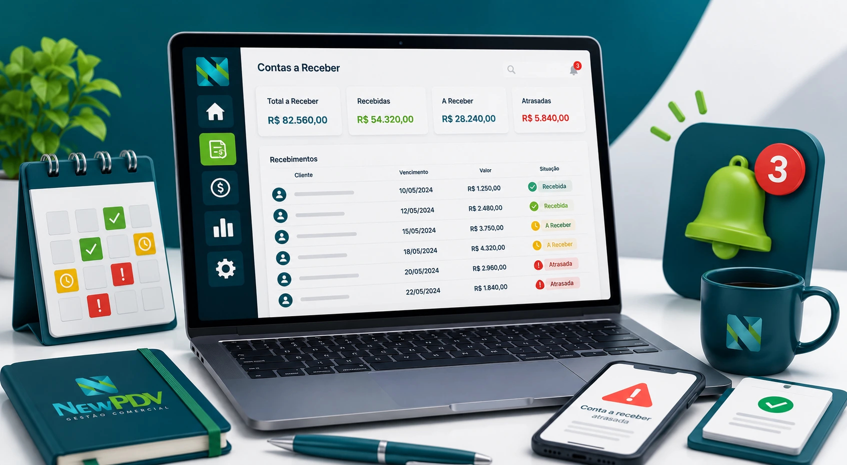 Controle de Contas a Receber com Alertas