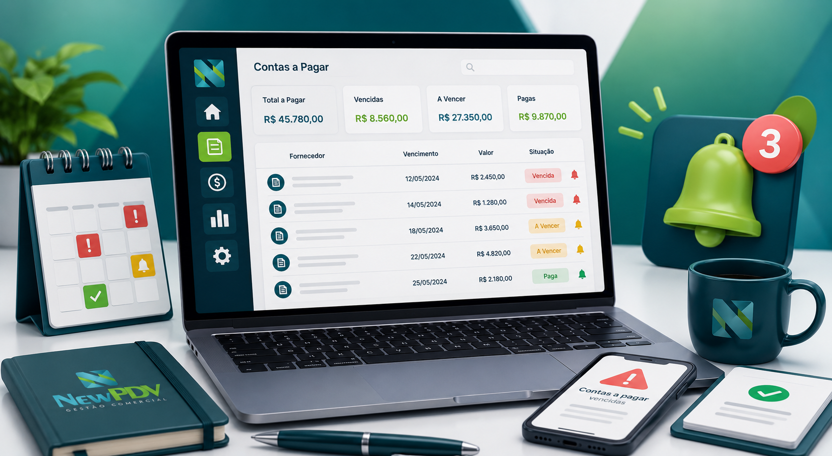 Controle de Contas a Pagar com Alertas